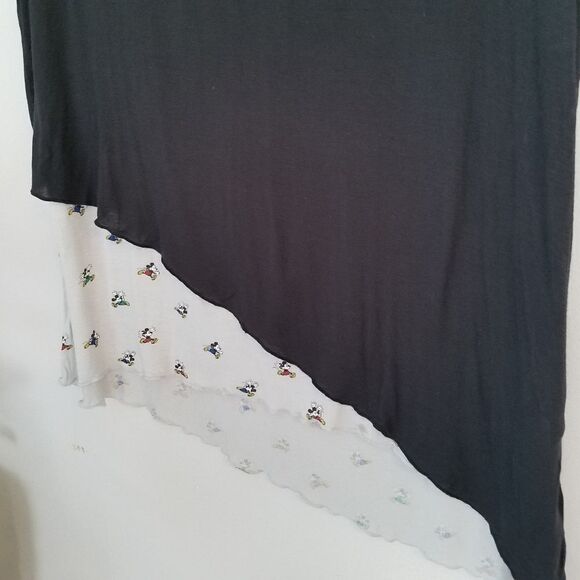 Disney Parks Mickey Asymmetrical Round Neck Long Line Layered Tee Shirt Large - Picture 10 of 11